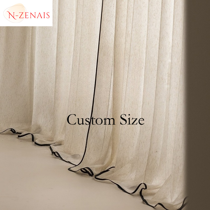 Linen Curtain Eyelet - Japanese Cream Linen Simple Semi-shading White