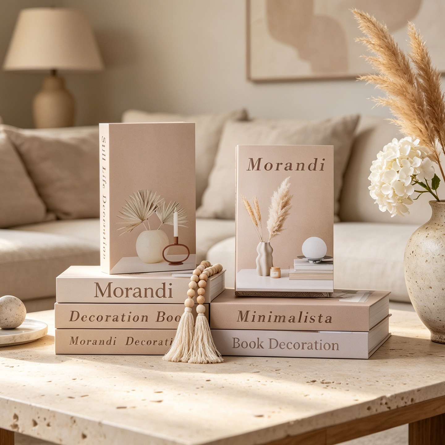 Interior Design Handbook - Morandi Decorative Book Open Luxury Fake