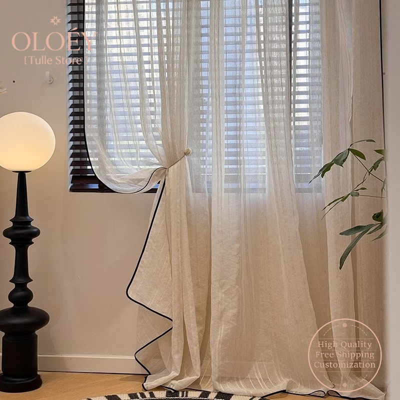 Linen Curtain Eyelet - Vertical Striped Linen Curtains French Vintage