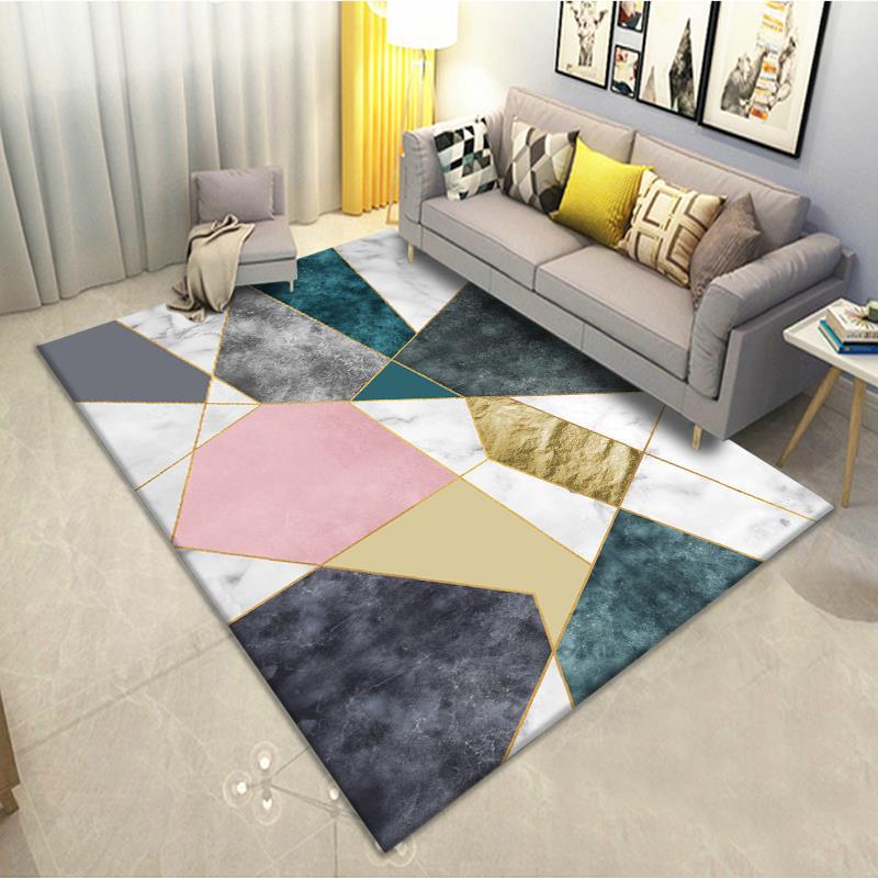 Printed Rug Abstract - VIKAMA Living Room Carpet Luxurious And