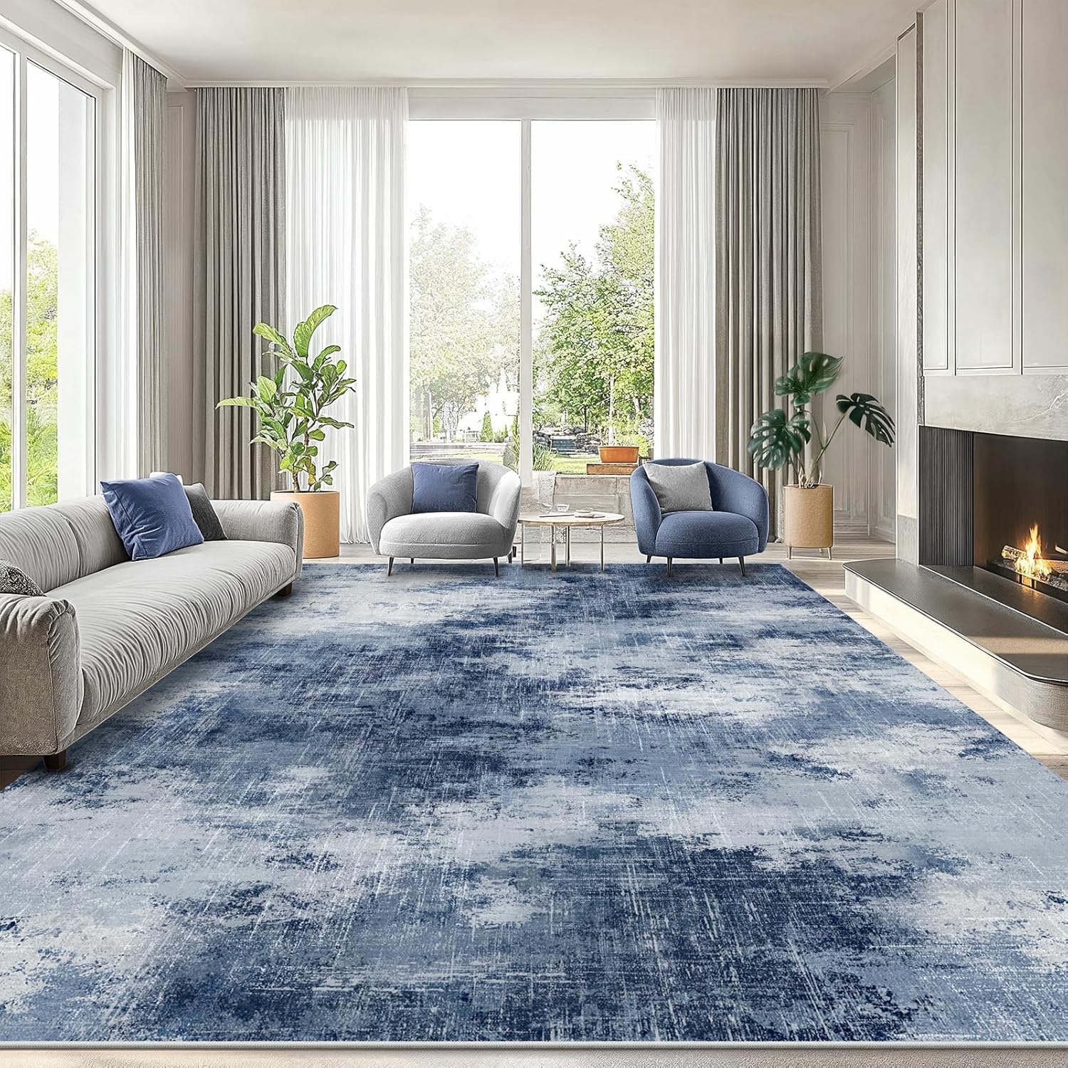 8x10 Washable Area Rug for Liv - Printed Rug Abstract avis et prix