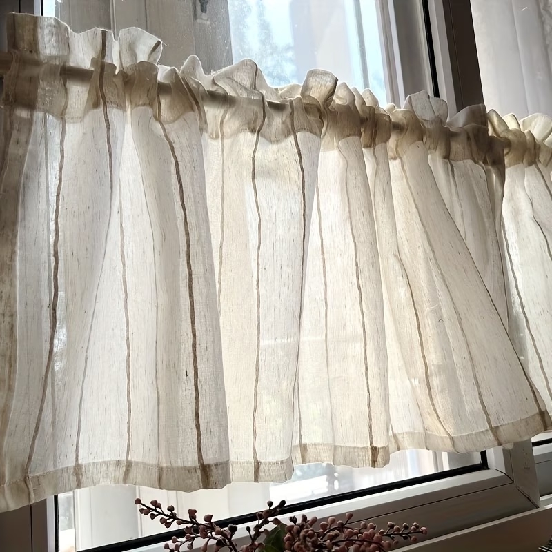 1 Panel Vintage Rustic Striped - Linen Curtain Eyelet avis et prix