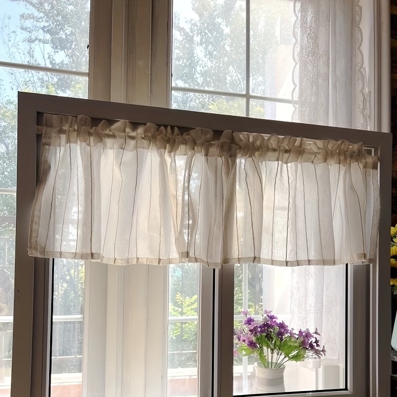 1 Panel Vintage Rustic Striped - Linen Curtain Eyelet avis et prix