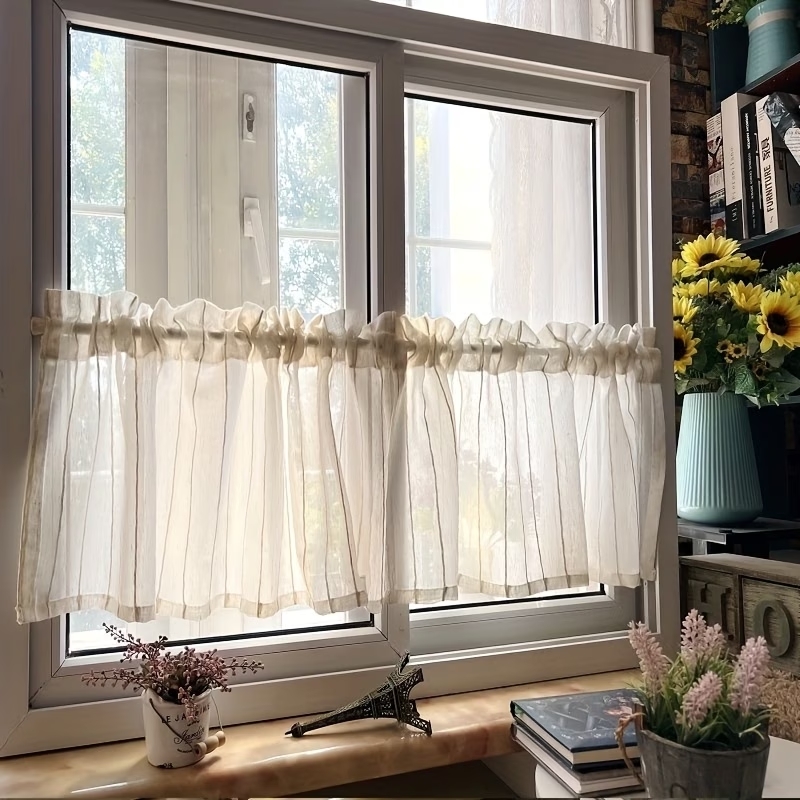 1 Panel Vintage Rustic Striped - Linen Curtain Eyelet avis et prix