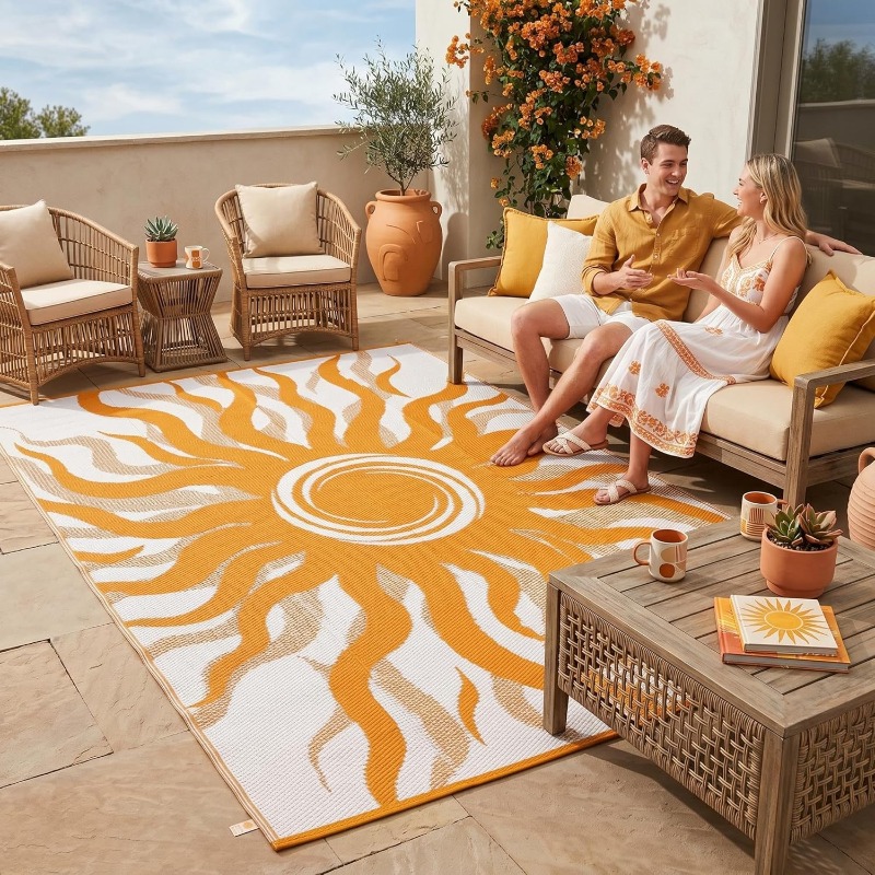 Bohemian Sun Print Outdoor Are - Printed Rug Abstract avis et prix