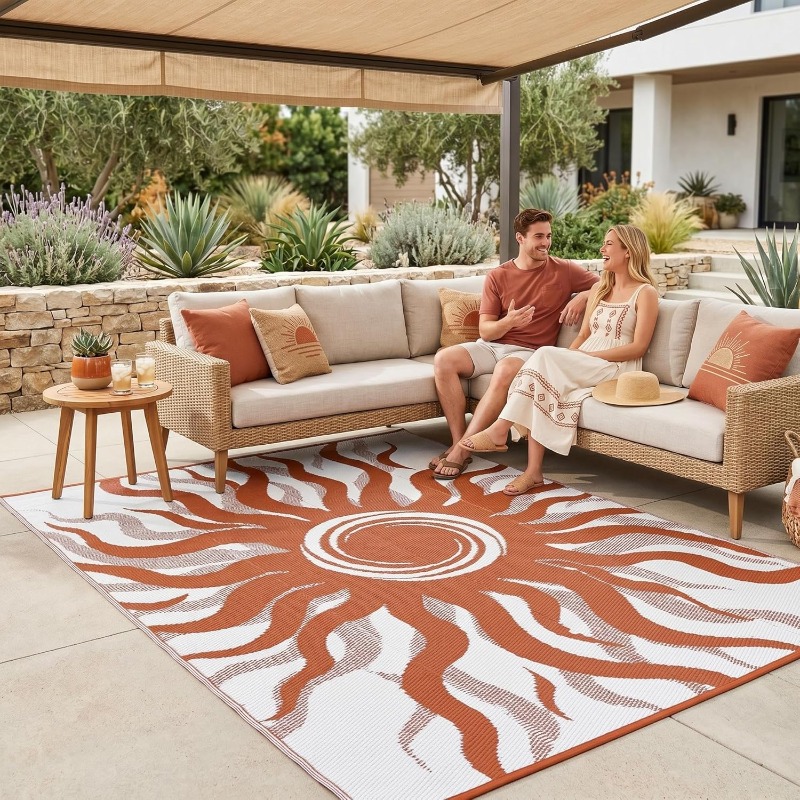 Bohemian Sun Print Outdoor Are - Printed Rug Abstract avis et prix