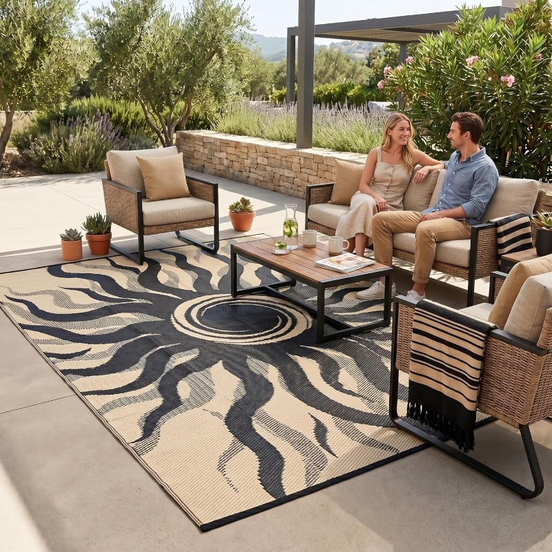 Bohemian Sun Print Outdoor Are - Printed Rug Abstract avis et prix