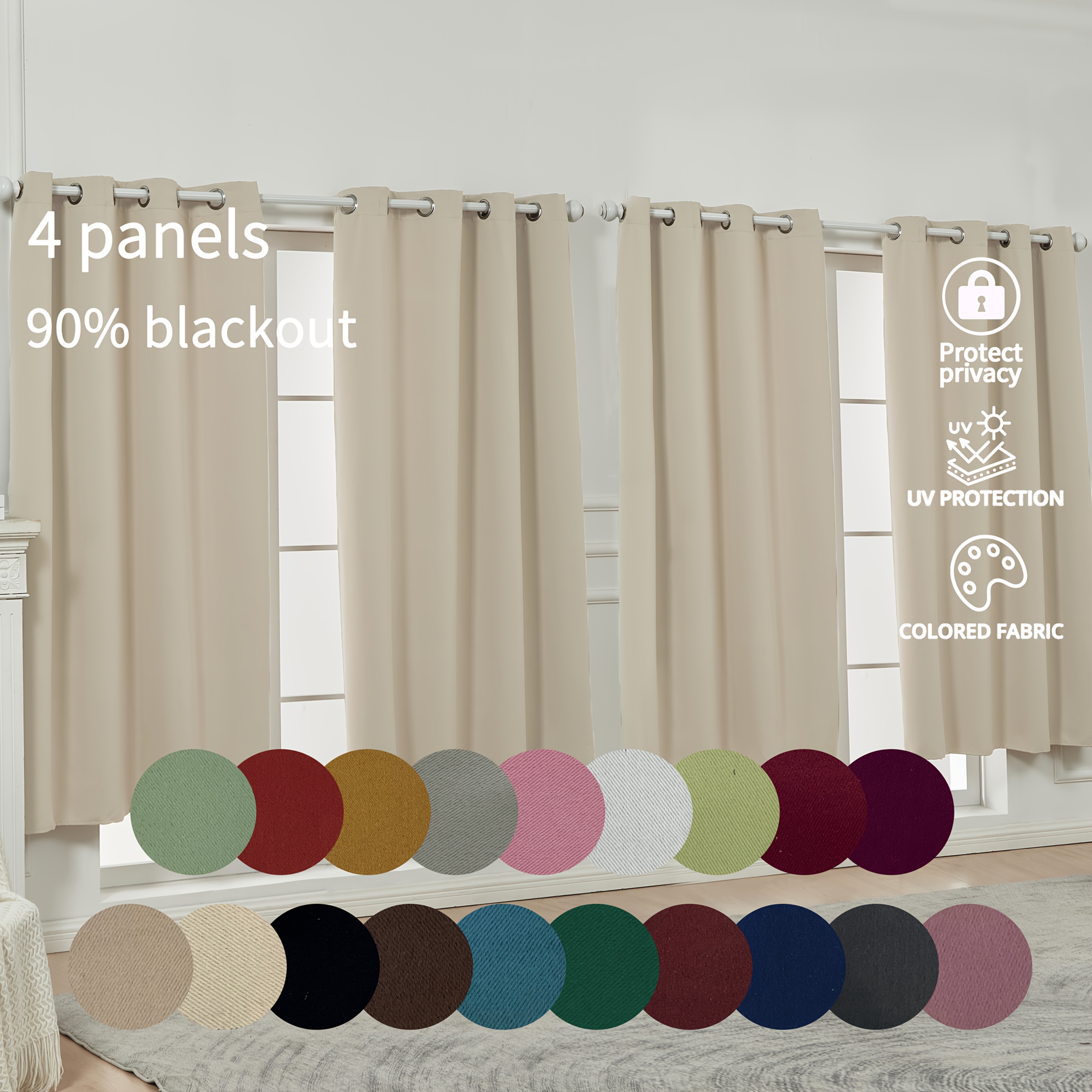 4Panel: Blackout Curtains (Eye - Linen Curtain Eyelet avis et prix