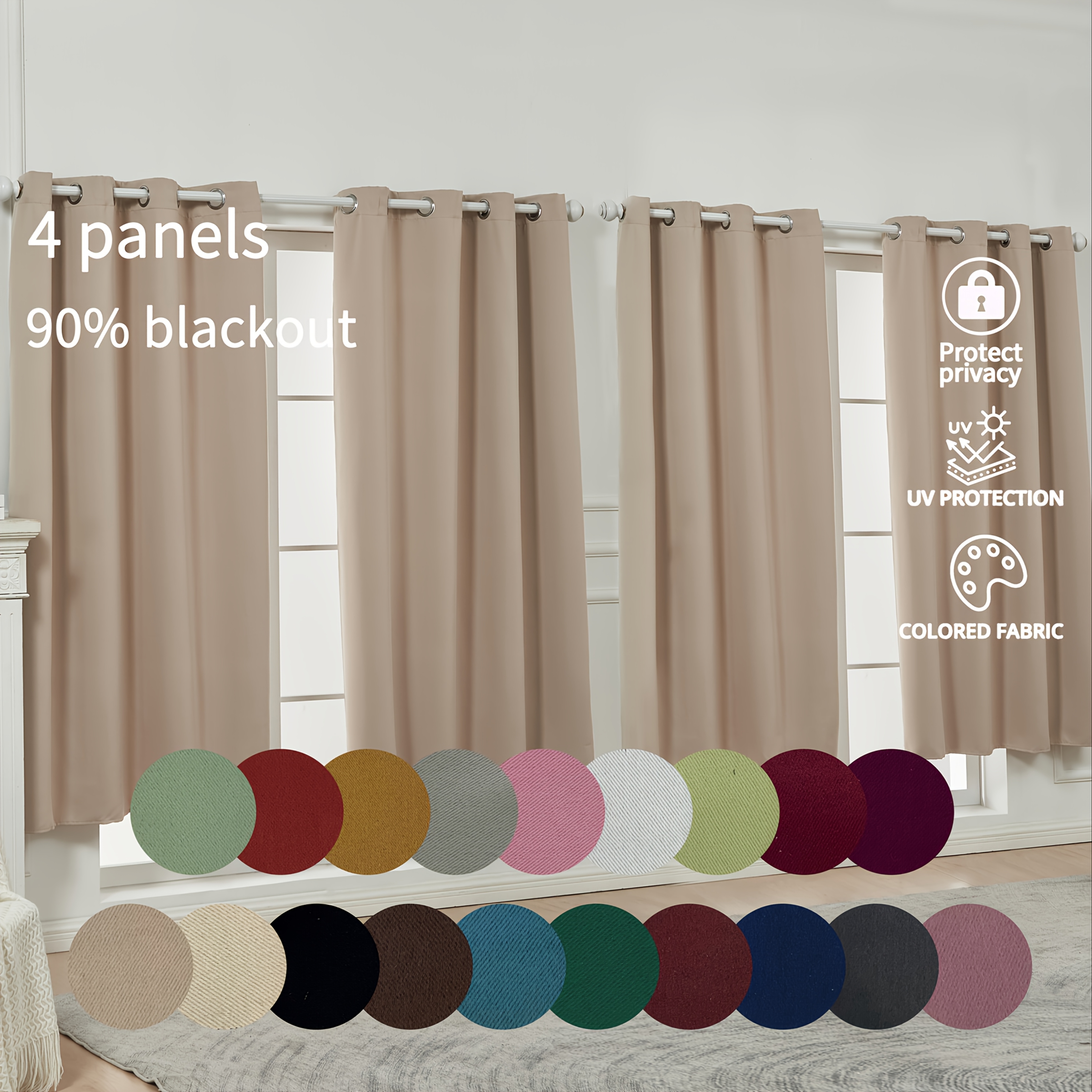 4Panel: Blackout Curtains (Eye - Linen Curtain Eyelet avis et prix