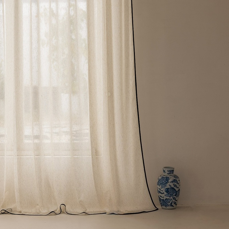 Japanese Cream Linen Simple Se - Linen Curtain Eyelet avis et prix