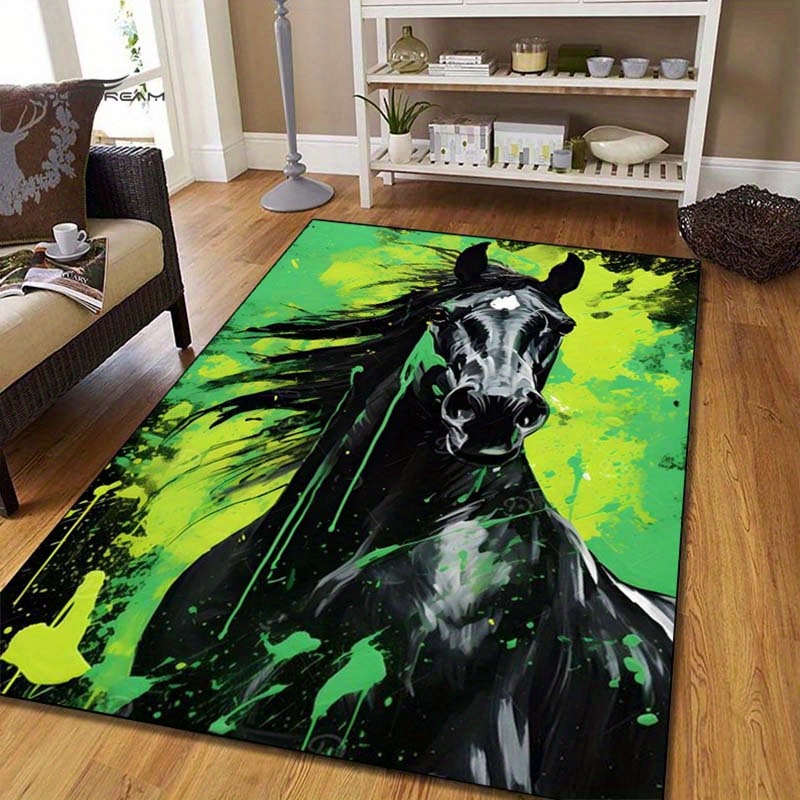 Abstract Horse Rug in Green an - Printed Rug Abstract avis et prix