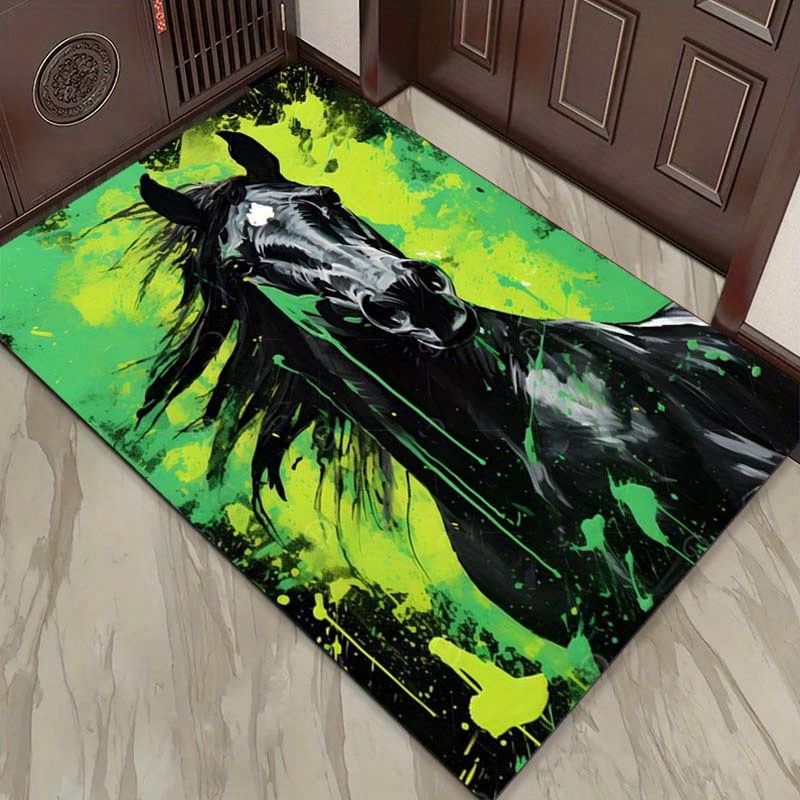 Abstract Horse Rug in Green an - Printed Rug Abstract avis et prix