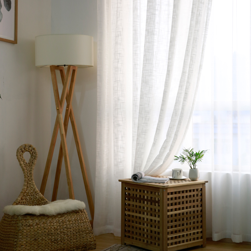 Modern cotton linen feel curta - Linen Curtain Eyelet avis et prix