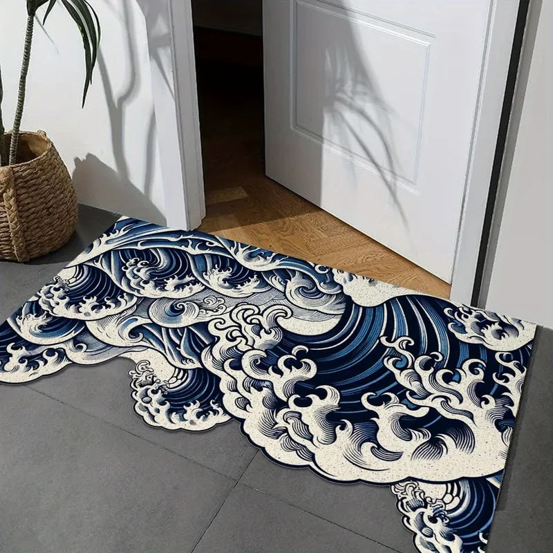 VIKAMA Abstract Wavy Art Rug,  - Printed Rug Abstract avis et prix