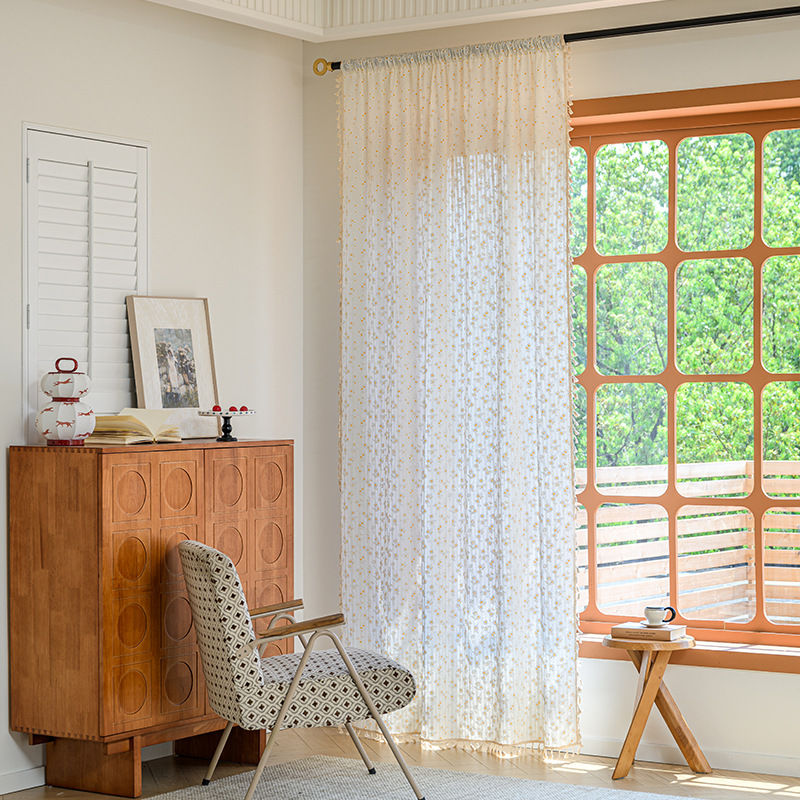 Floral Farmhouse Curtains Semi - Linen Curtain Eyelet avis et prix