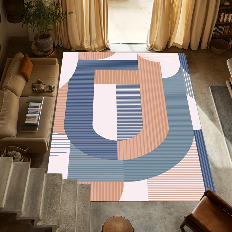 Minimalist Pink Purple Abstrac - Printed Rug Abstract avis et prix