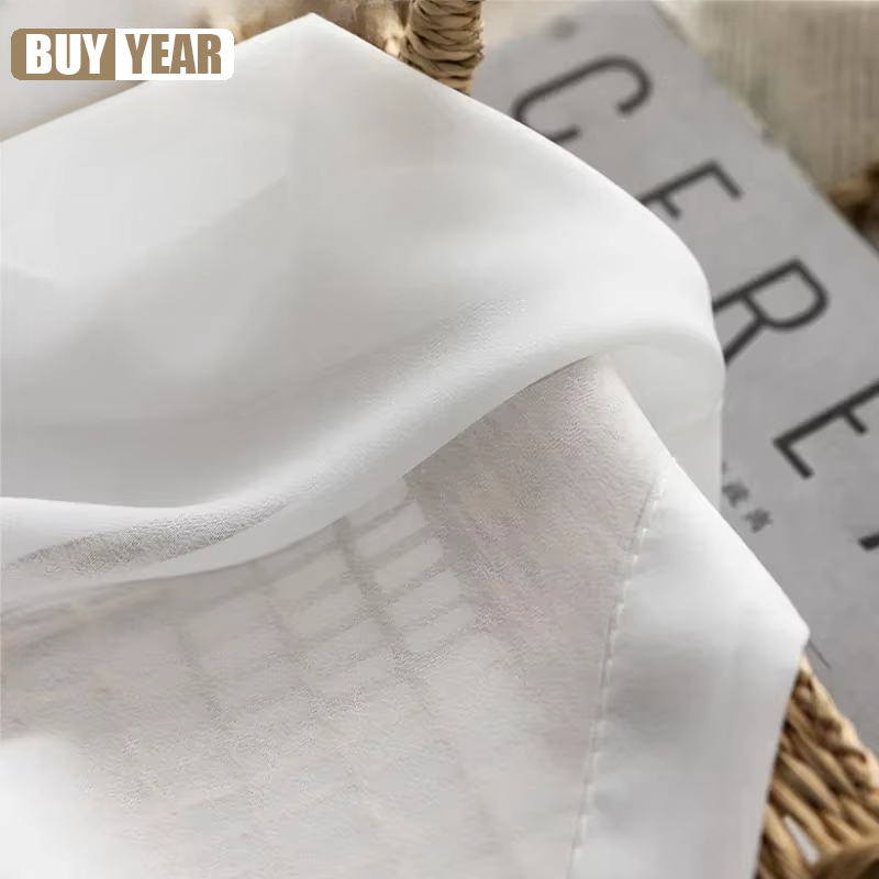 High Quality Solid White Tulle - Linen Curtain Eyelet avis et prix