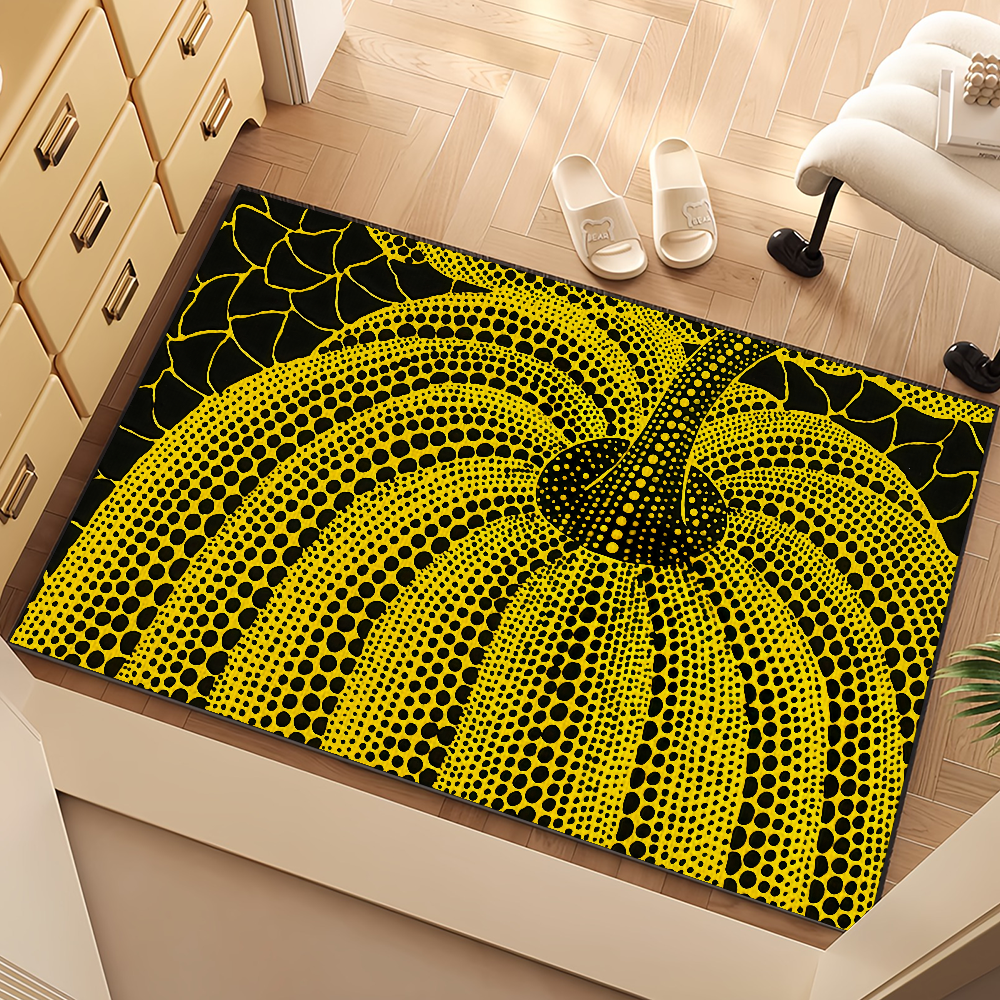 Abstract Pumpkin Polka Dot Art - Printed Rug Abstract avis et prix
