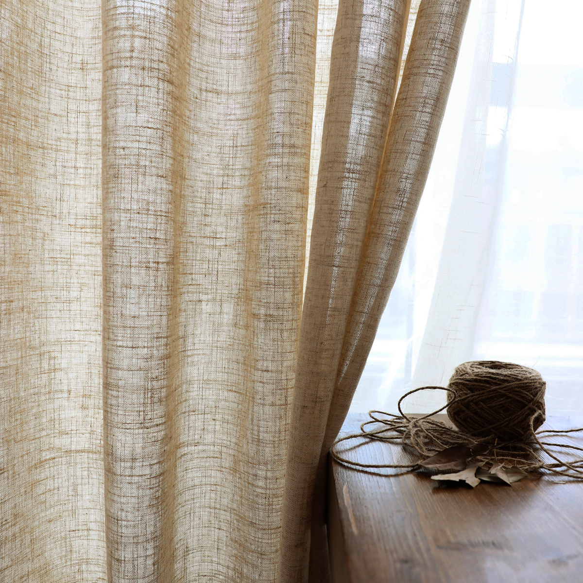 Modern Linen sheer Curtains fo - Linen Curtain Eyelet avis et prix