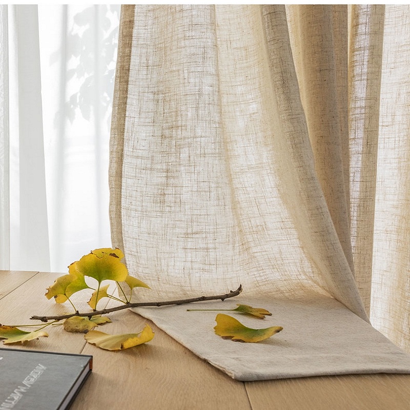 Modern Linen sheer Curtains fo - Linen Curtain Eyelet avis et prix