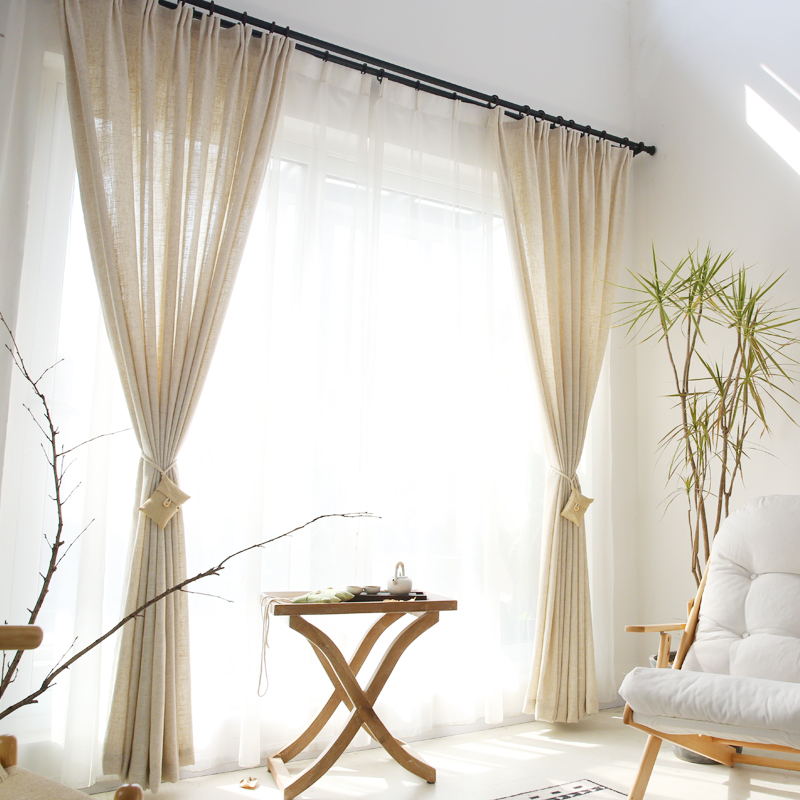 Modern Linen sheer Curtains fo - Linen Curtain Eyelet avis et prix