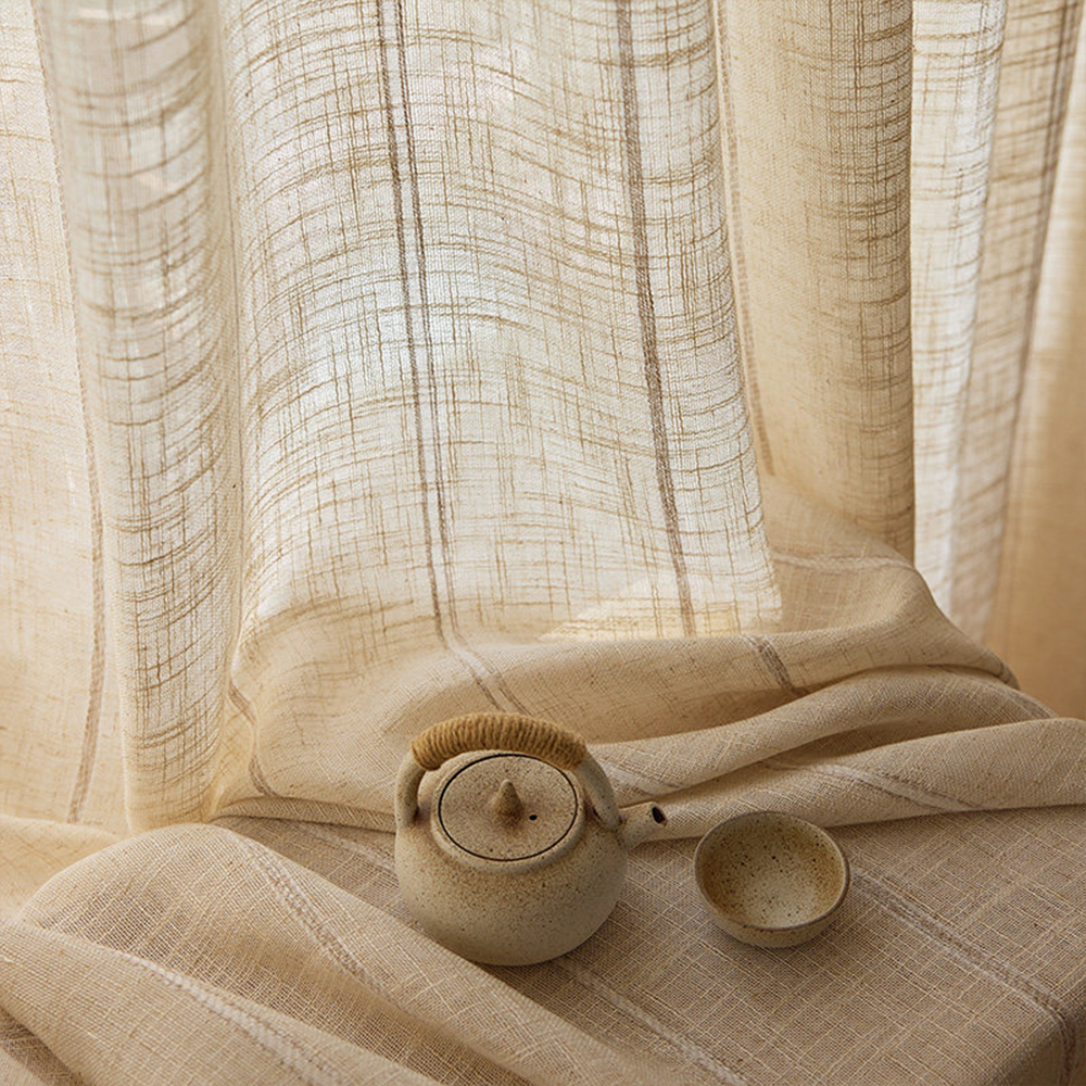 Japanese Style Pure Linen Semi - Linen Curtain Eyelet avis et prix