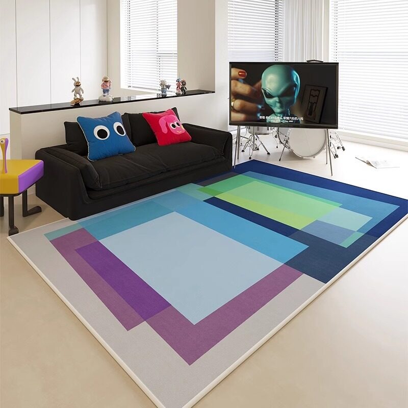 Abstract Color-blocked Print L - Printed Rug Abstract avis et prix