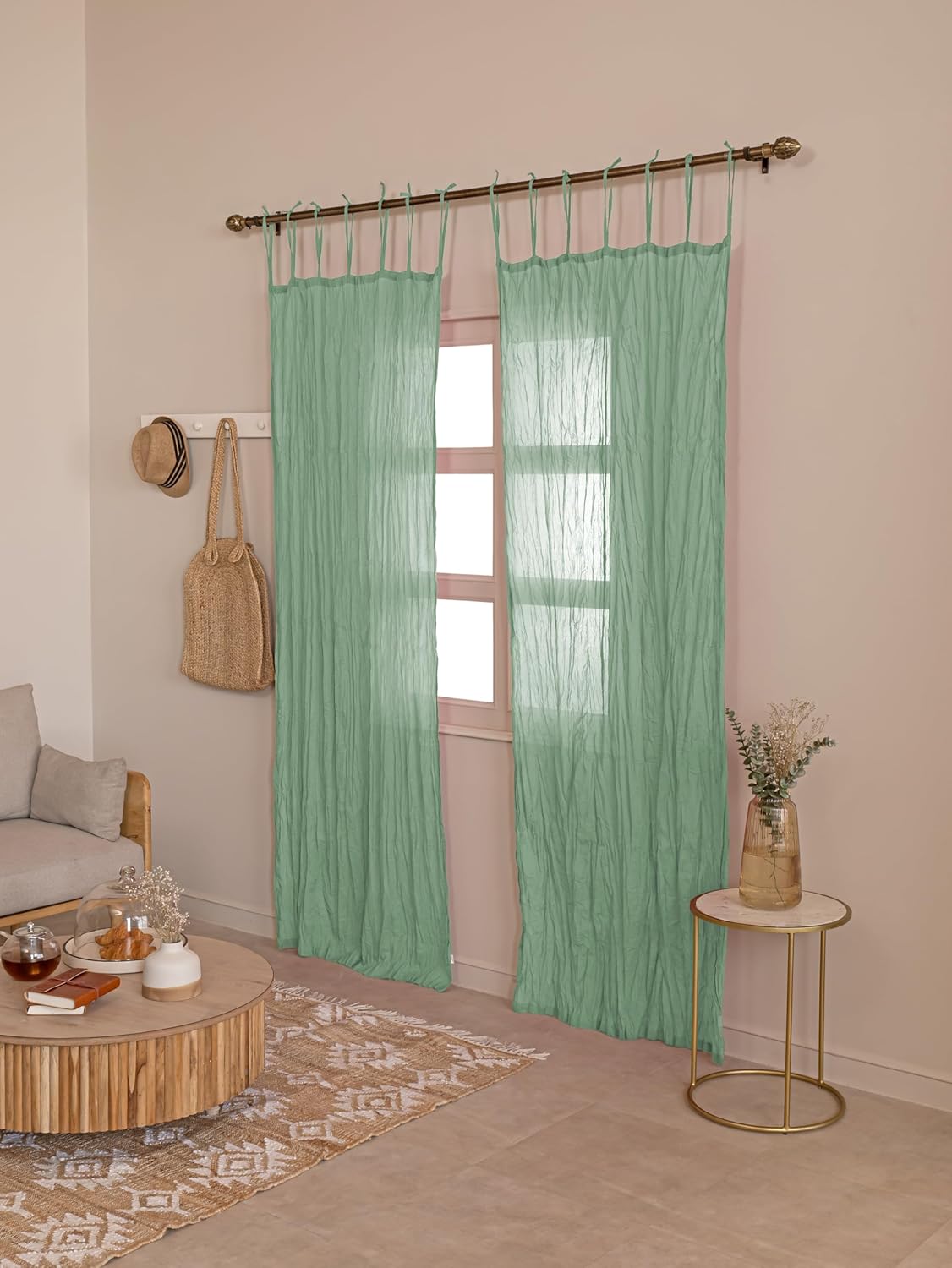 2 Panels Sheer Curtains Home D - Linen Curtain Eyelet avis et prix