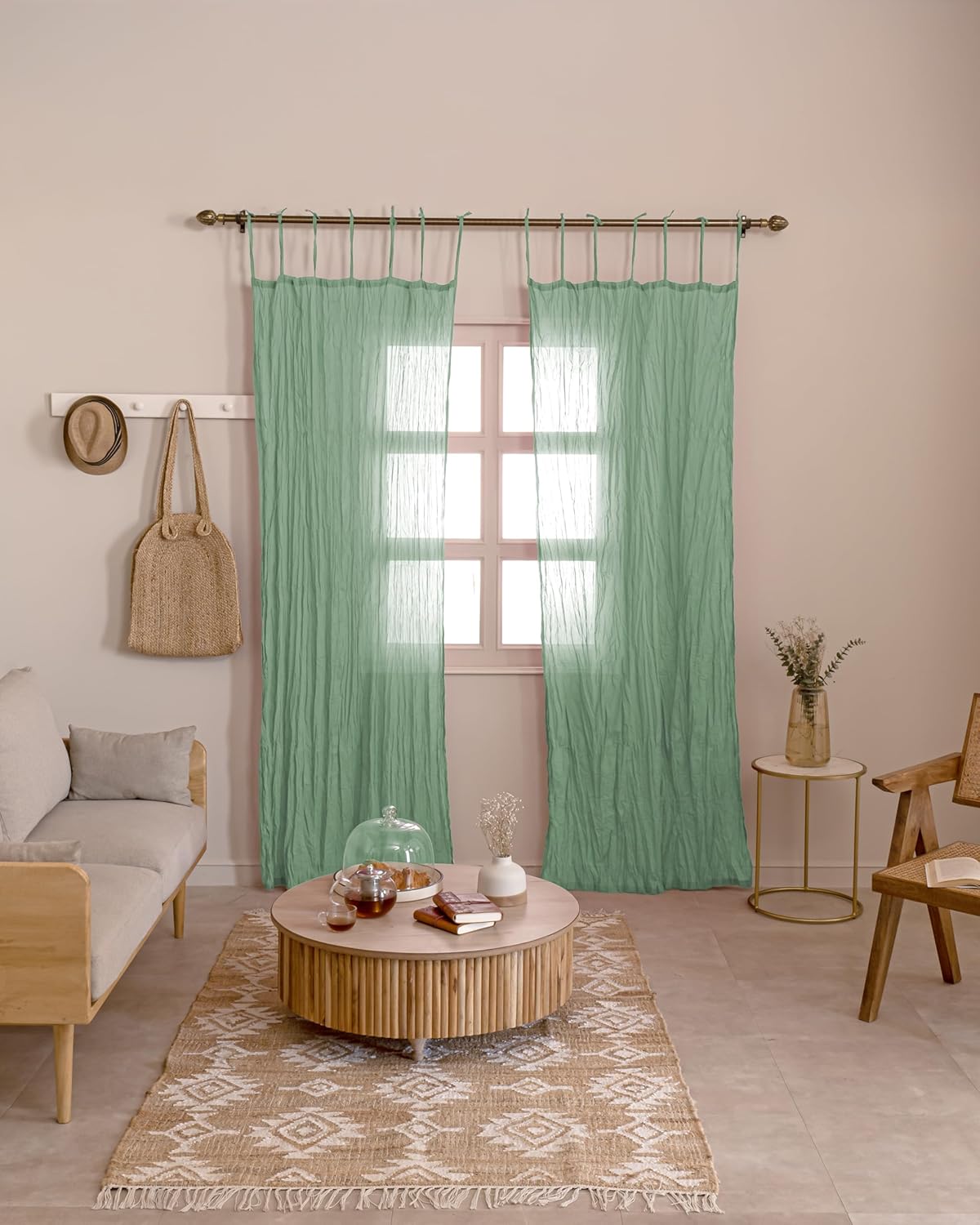 2 Panels Sheer Curtains Home D - Linen Curtain Eyelet avis et prix