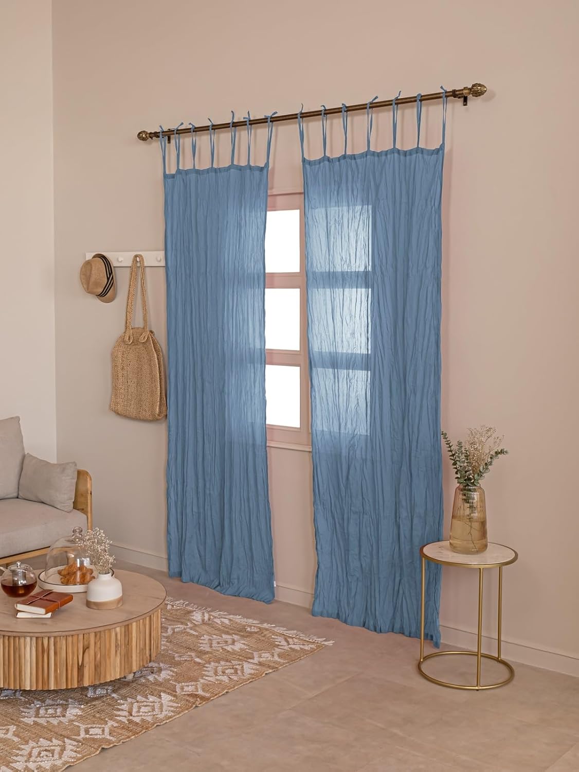2 Panels Sheer Curtains Home D - Linen Curtain Eyelet avis et prix
