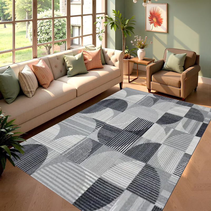 Modern Geometric Area Rug Grey - Printed Rug Abstract avis et prix