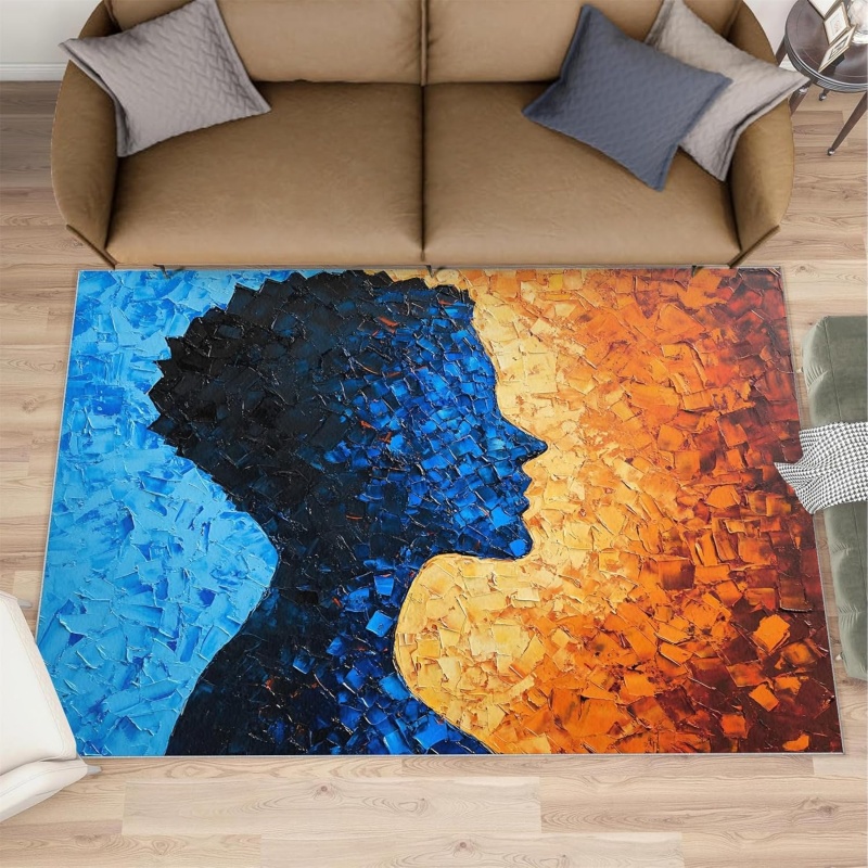 Nature Woman Face Area Rug Abs - Printed Rug Abstract avis et prix