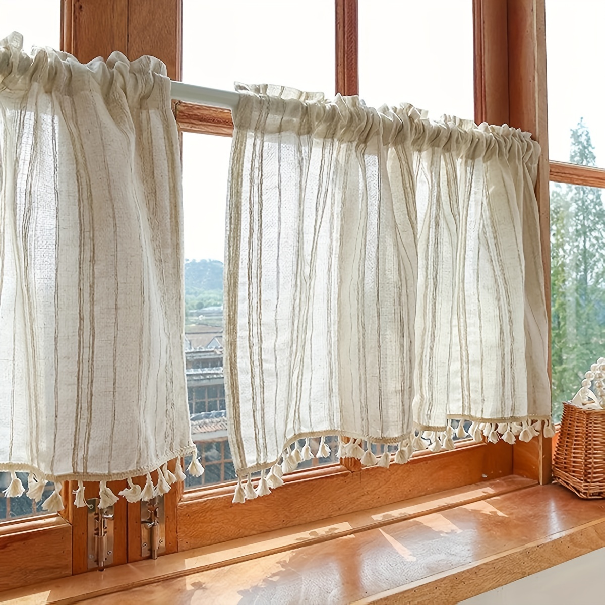 Japanese Style Kitchen Short C - Linen Curtain Eyelet avis et prix