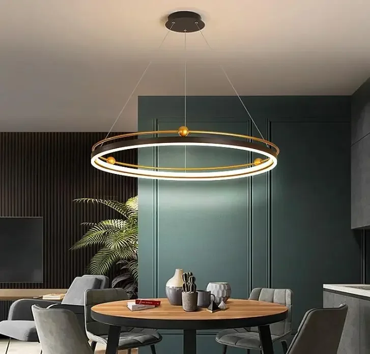 Modern led chandelier circle l - Engineering And Interior Design avis et prix