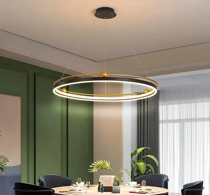 Modern led chandelier circle l - Engineering And Interior Design avis et prix