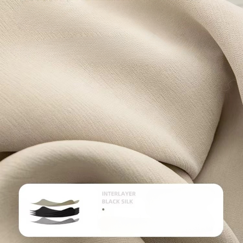 Cream Velvet Chenille Blackout - Linen Curtain Eyelet avis et prix